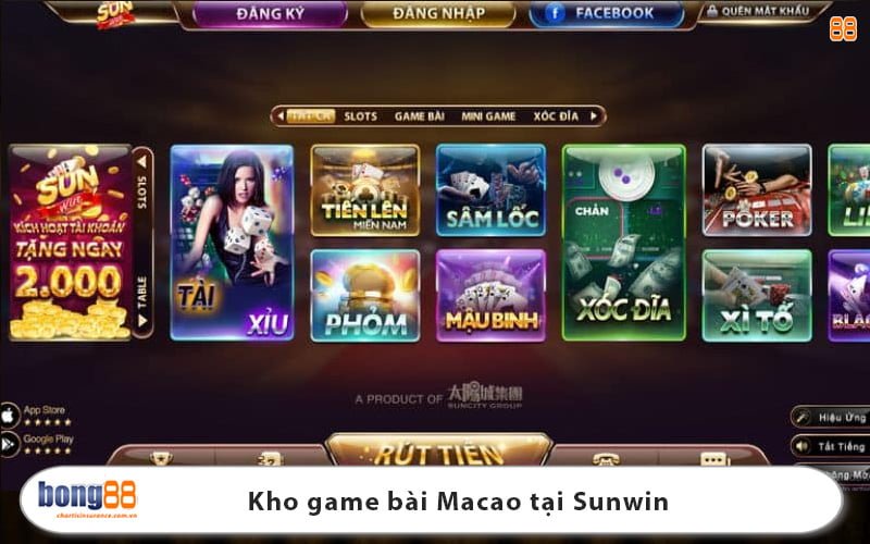 Kho game bài Macao tại Sunwin