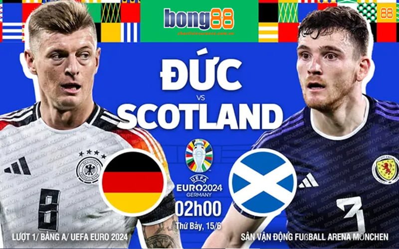 Phân tích trận đấu Đức vs Scotland - VCK Euro 2024 (02h00 ngày 15/6)