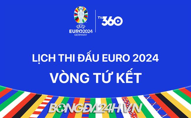 Lich thi dau vong tu ket Euro 2024